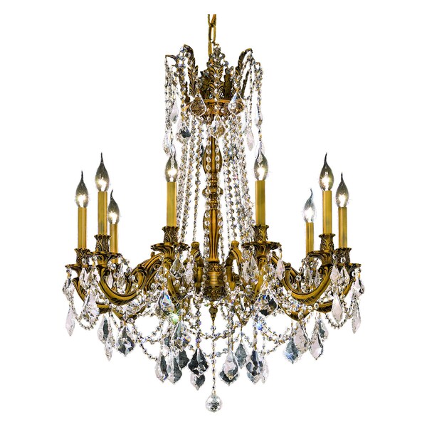 Elegant Lighting Royal Cut Clear Crystal Rosalia 10-Light 9210D28FG/RC